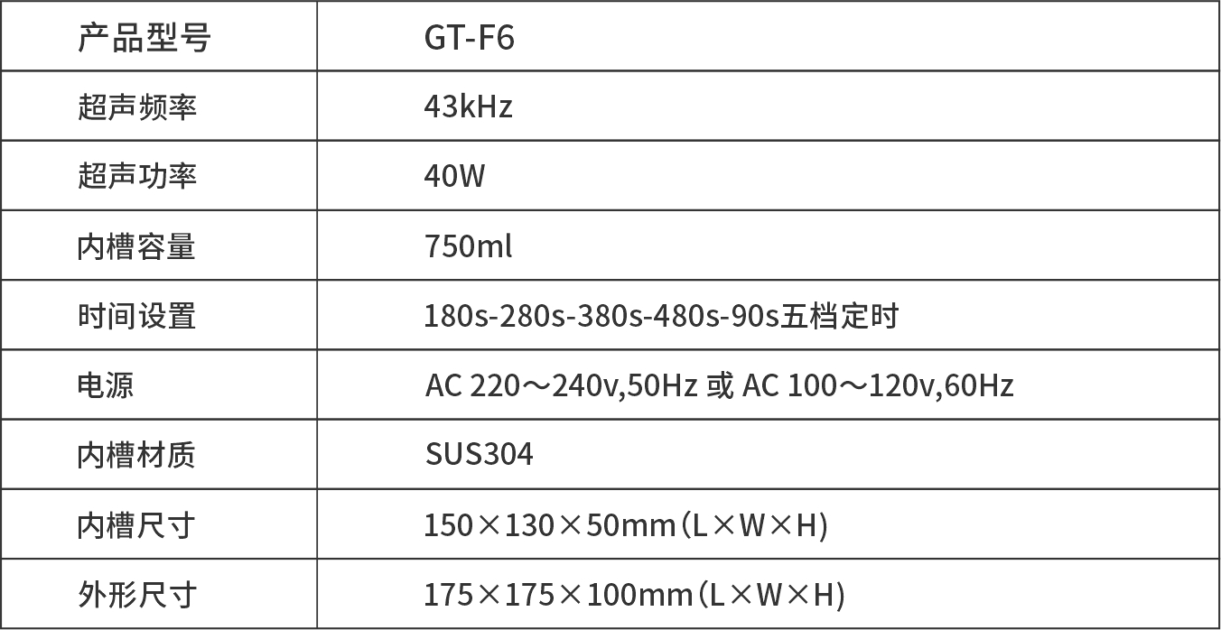 GT-F6 小型超声波清洗器