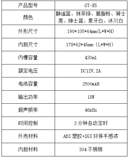 GT-X5 充电型超声波清洗机